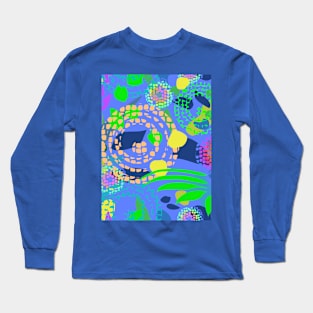 Blue Garden 2 Abstract Repeat 5748 Long Sleeve T-Shirt